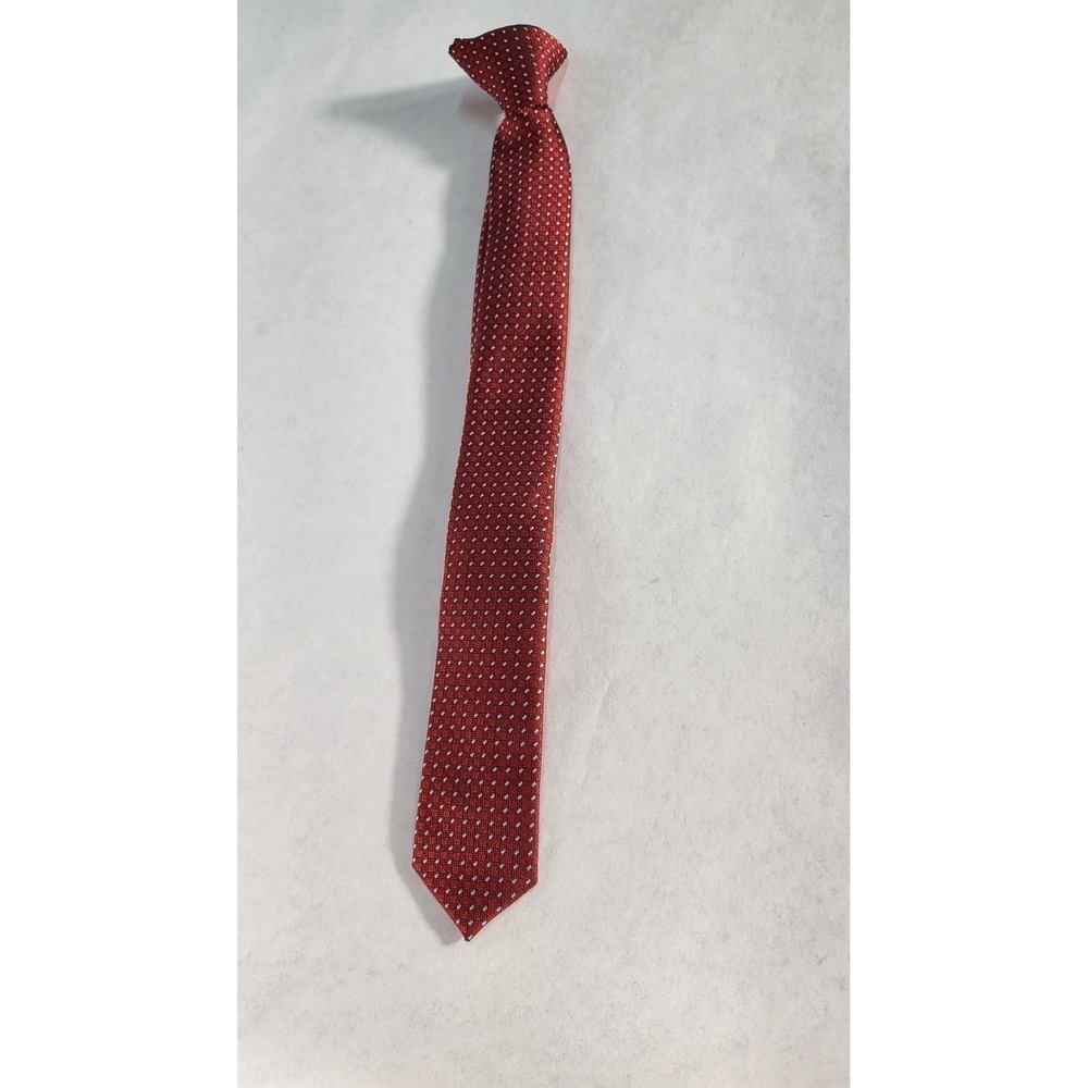 Stafford Red Tie Clip On Polka Dot Kids Formal Occasion